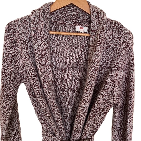 Levi's Knit Marled Tie Waist Cardigan, Size Medium - Picture 4 of 12